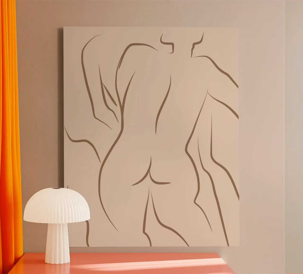 Line art nudo 05 tela con Cornice a cassetta da Little Dean