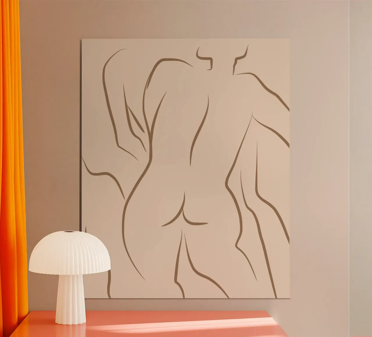 Line art nudo 05 poster con telaio in alluminio da Little Dean