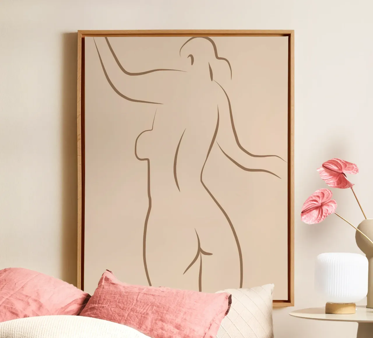 Line art nudo 06 tela con Cornice a cassetta da Little Dean