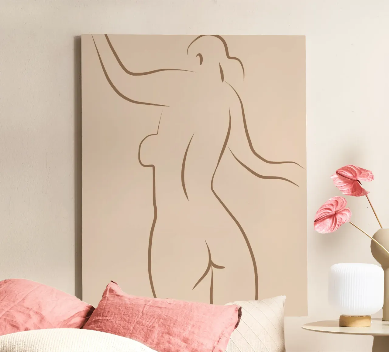 Line art nudo 06 tela con Cornice a cassetta da Little Dean