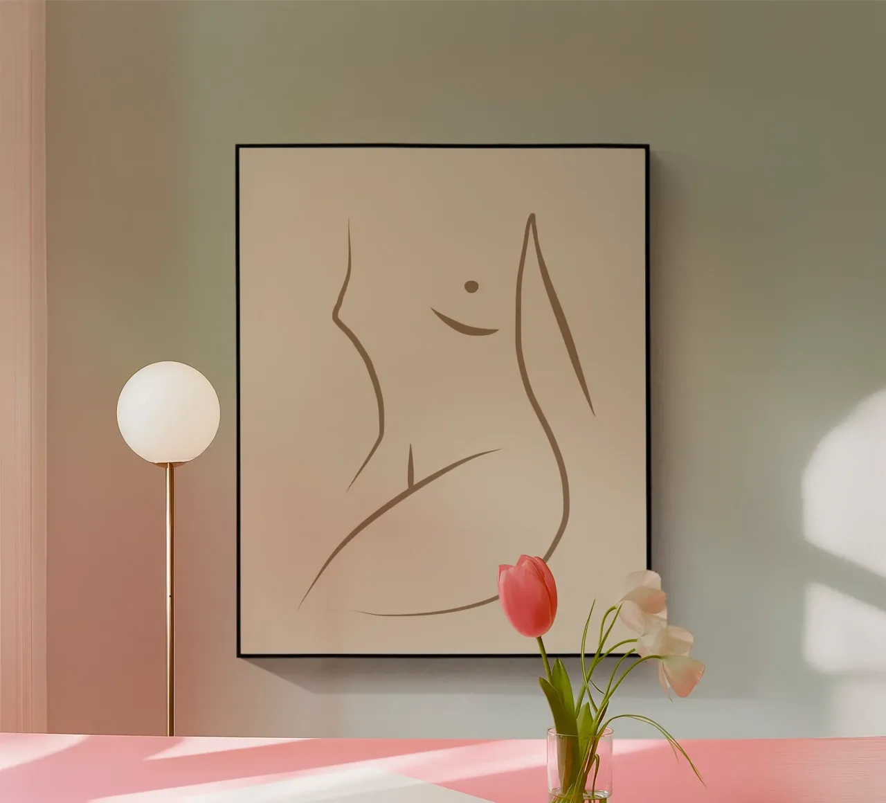 Line art nudo 07 plexiglass da Little Dean