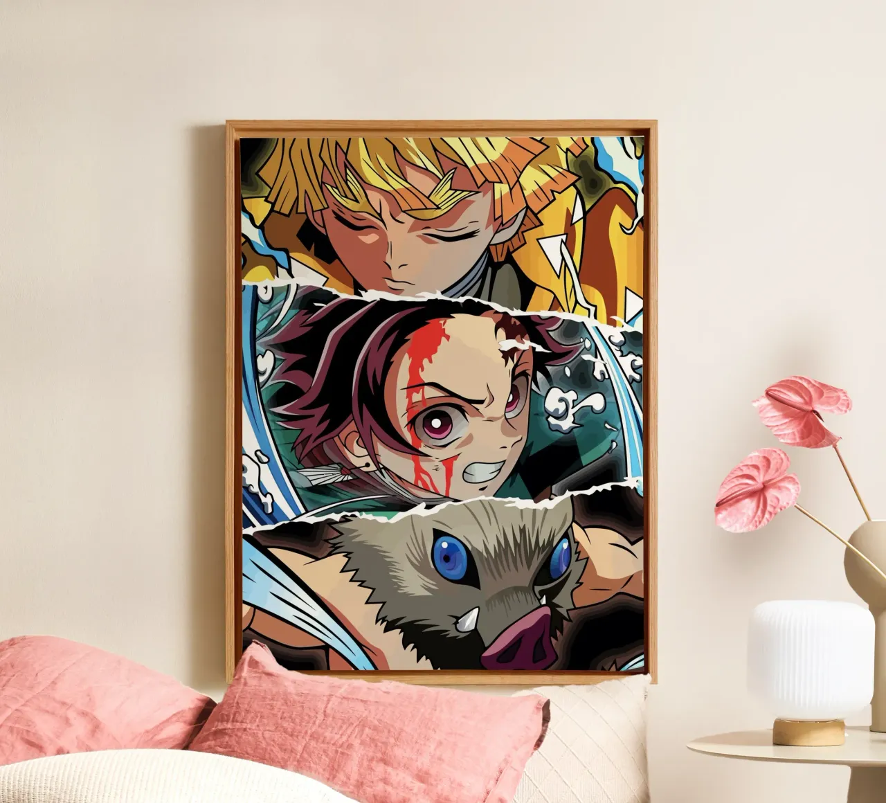 Demon Slayer tela con Cornice a cassetta da Dumery Art
