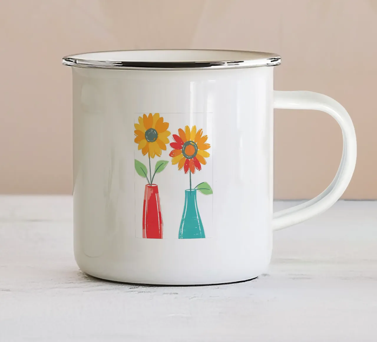 Vaso di girasoli tazza in smalto da PREKETEWE