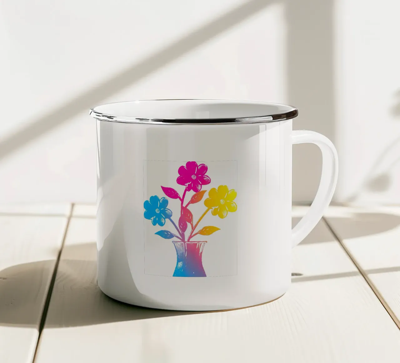 Margherite colorate tazza in smalto da PREKETEWE