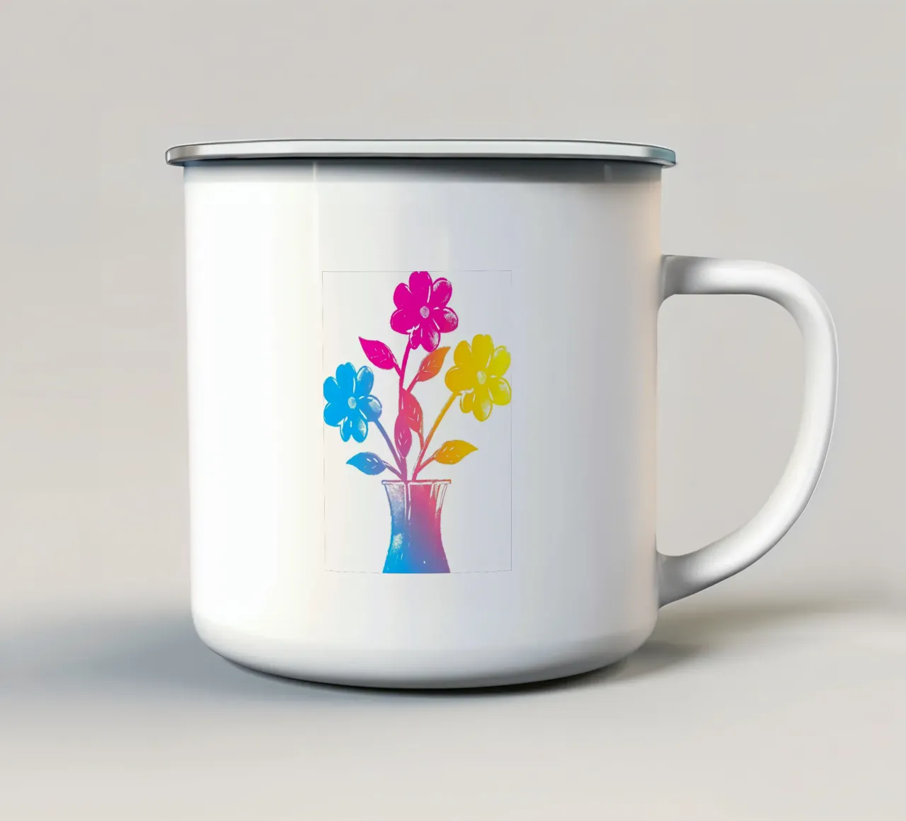 Margherite colorate tazza in smalto da PREKETEWE