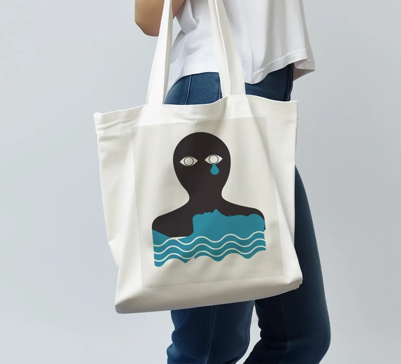 Tristezza e dolore borsa in juta da Little Dean