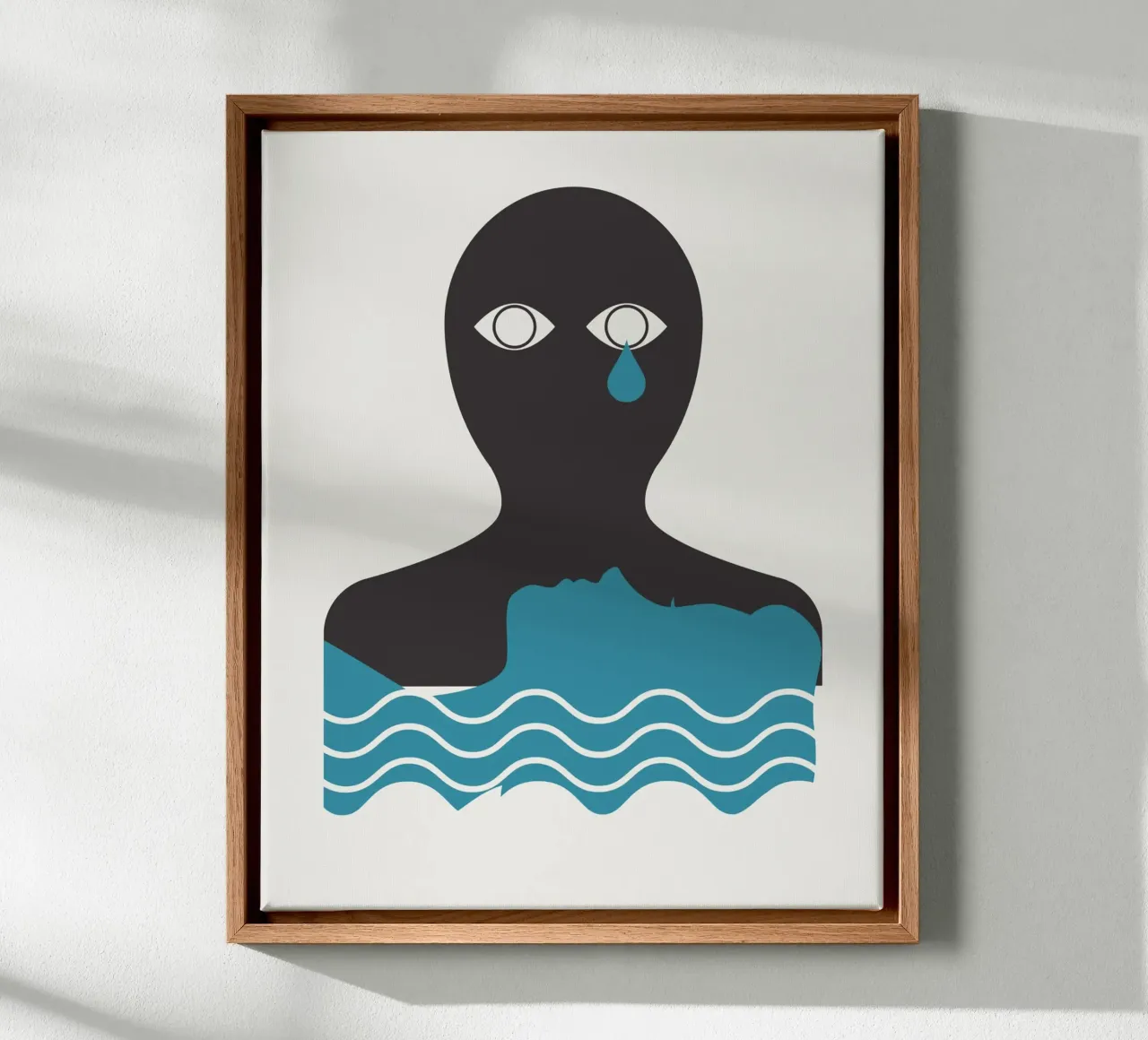 Sadness and sorrow canvas with Floater frame by Little Dean