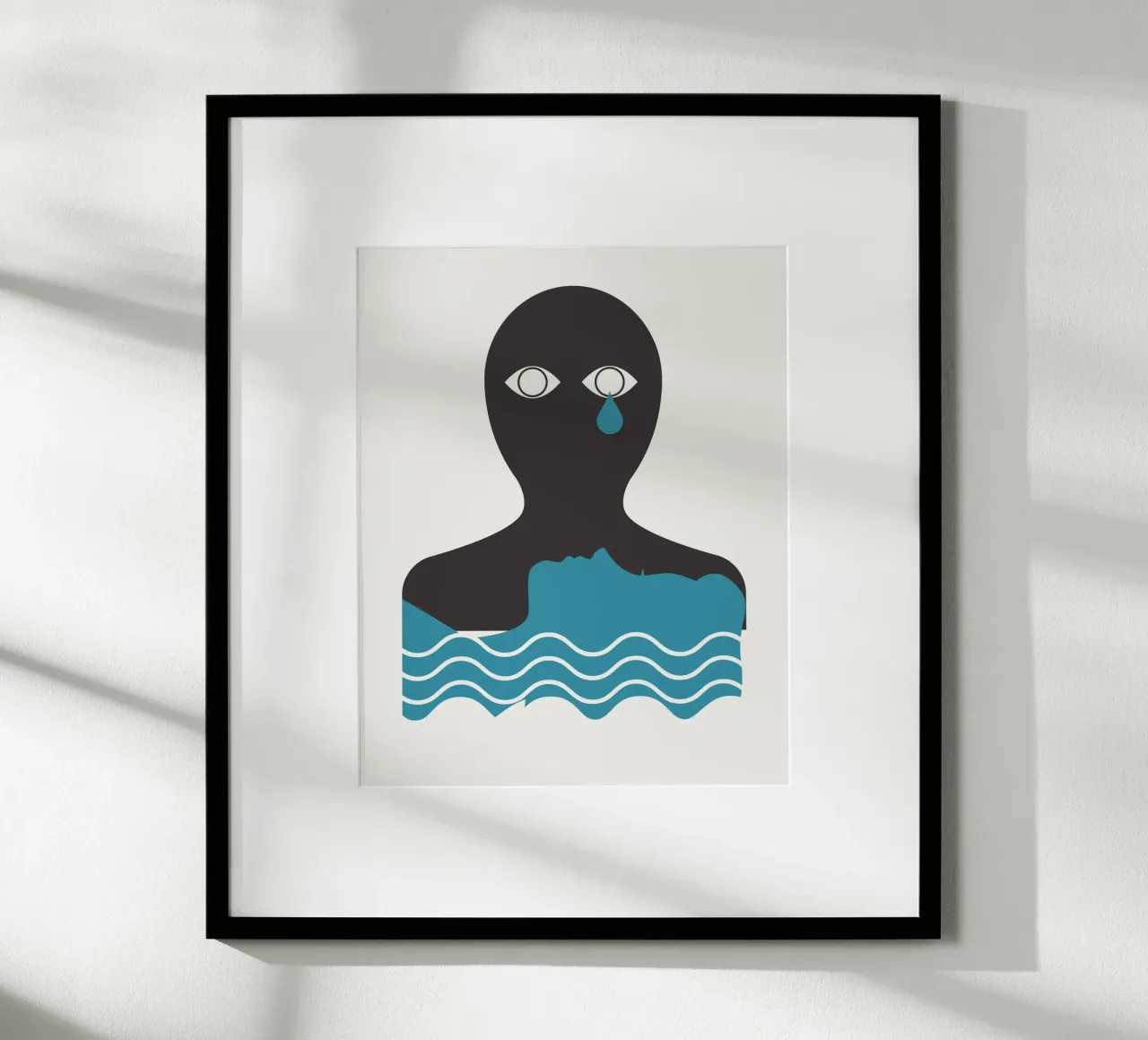 Tristezza e dolore poster con telaio in alluminio da Little Dean