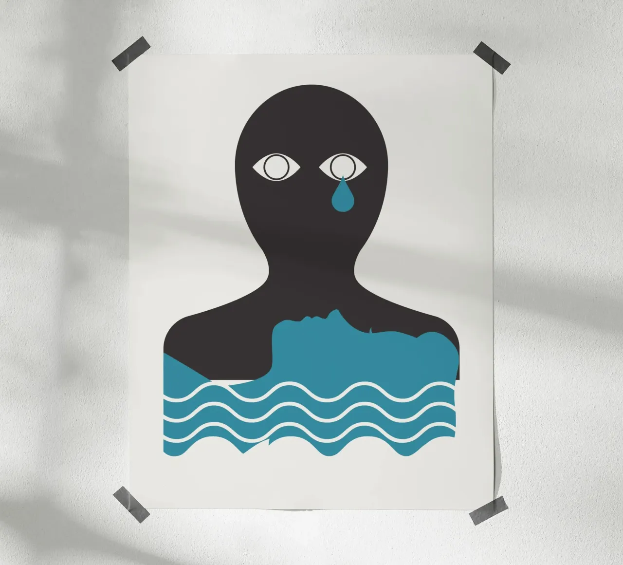 Tristezza e dolore poster con telaio in alluminio da Little Dean