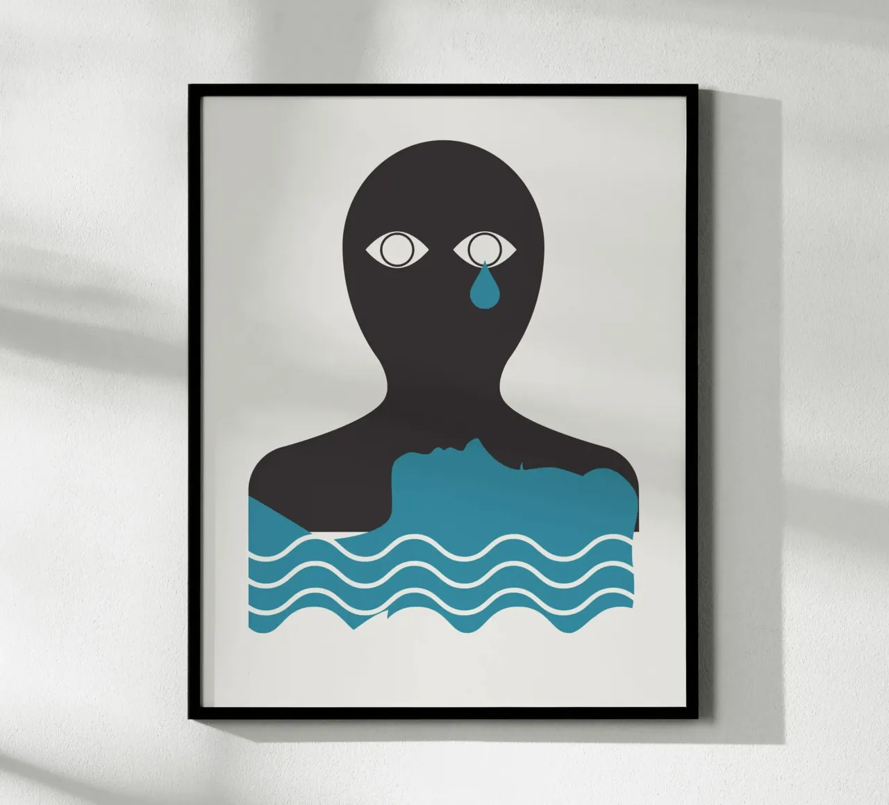 Tristezza e dolore poster con telaio in alluminio da Little Dean