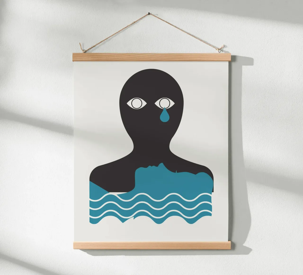Tristezza e dolore poster con telaio in alluminio da Little Dean