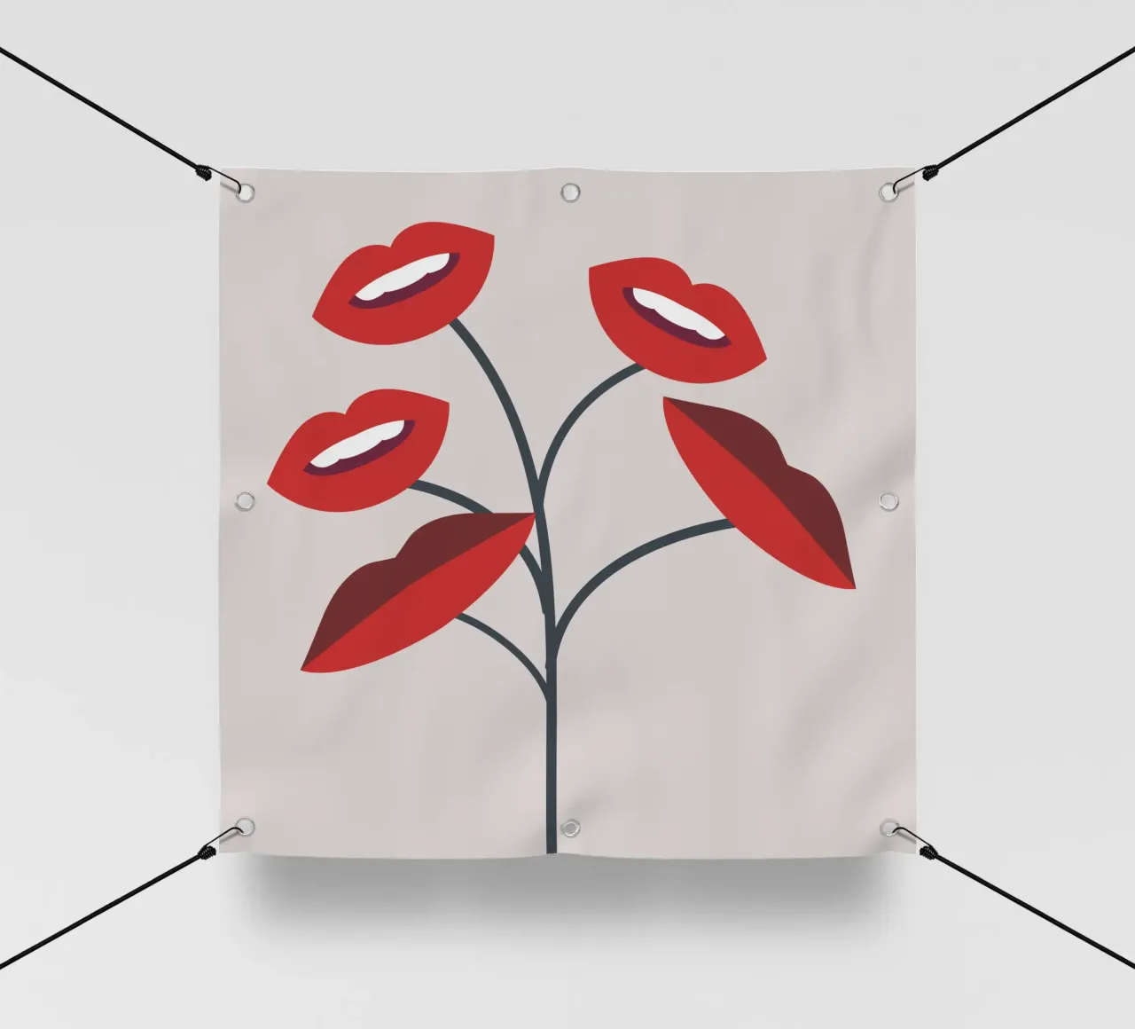 Labbra di fiori 3 telo in pvc da Little Dean