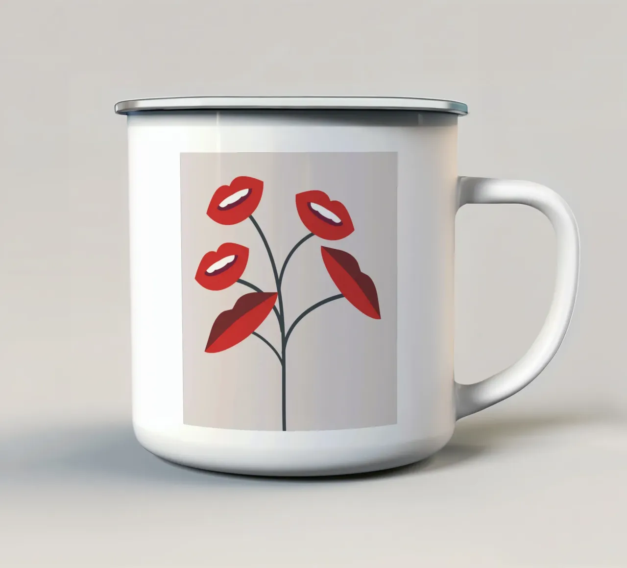 Labbra di fiori 3 tazza in smalto da Little Dean