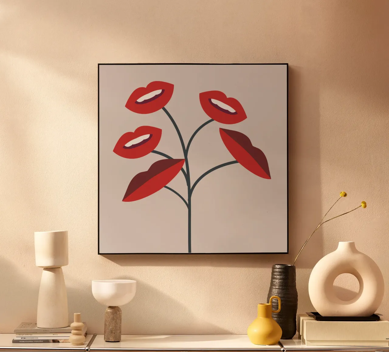 Labbra di fiori 3 plexiglass da Little Dean