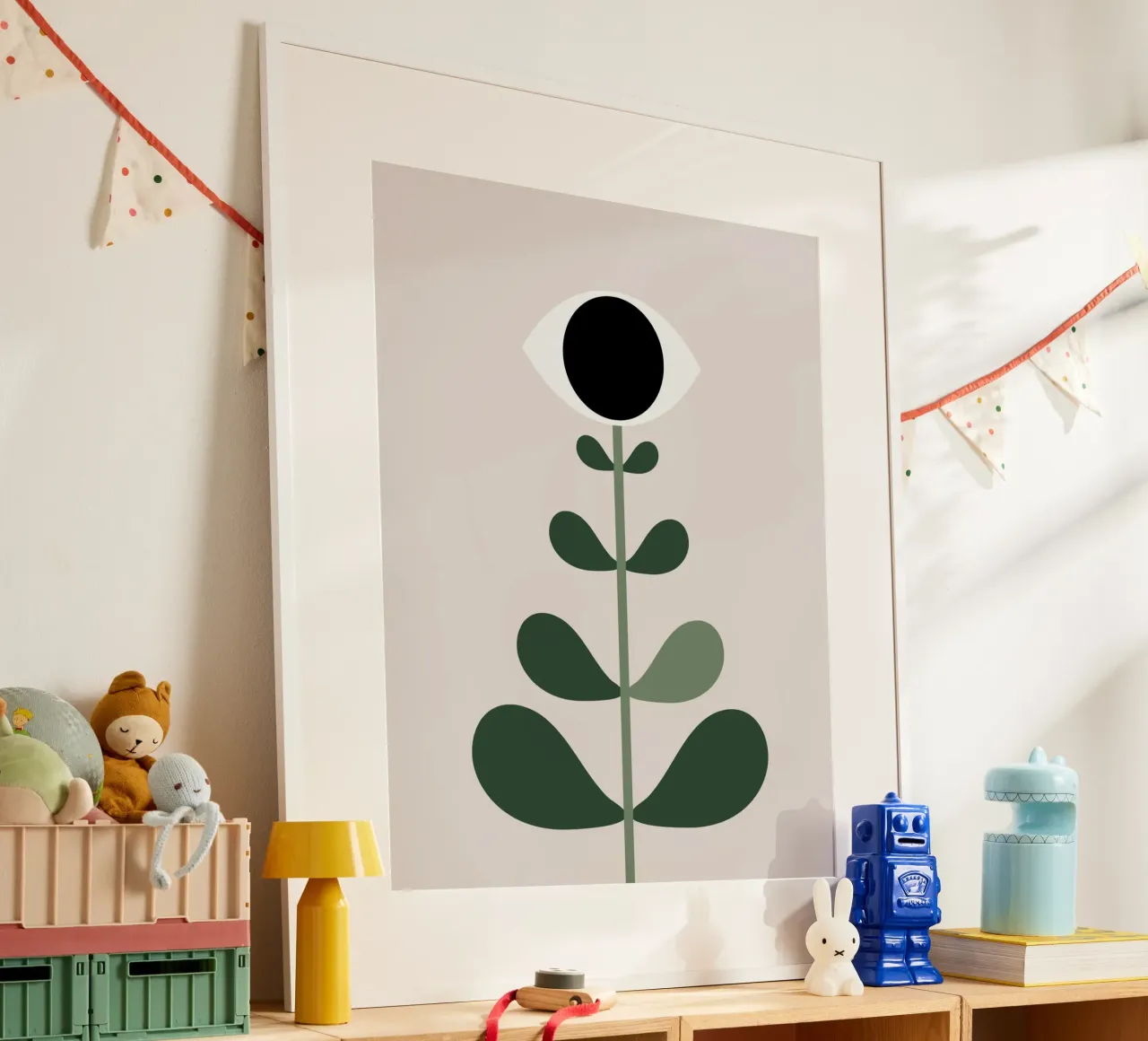 Occhio di fiore poster con telaio in plastica da Little Dean