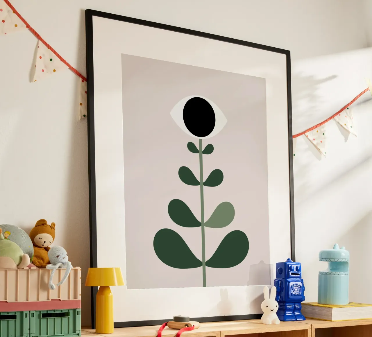 Occhio di fiore poster con telaio in plastica da Little Dean