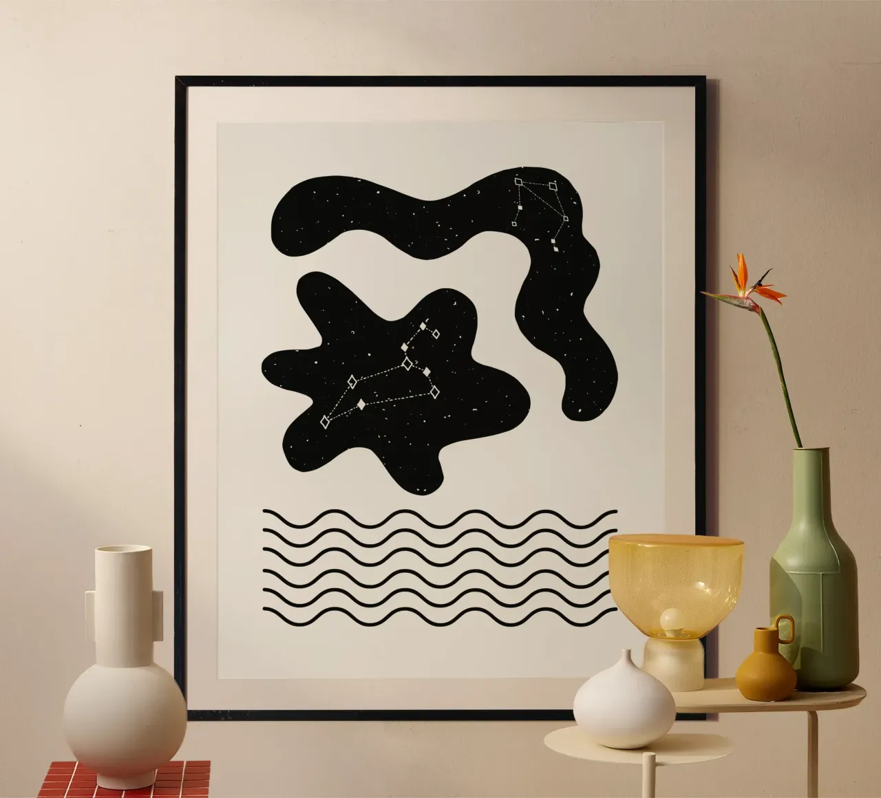 Stelle poster con telaio in legno da Little Dean