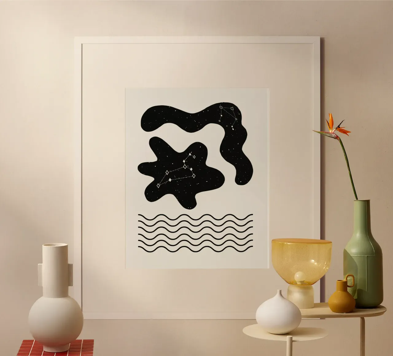 Stelle poster con telaio in legno da Little Dean