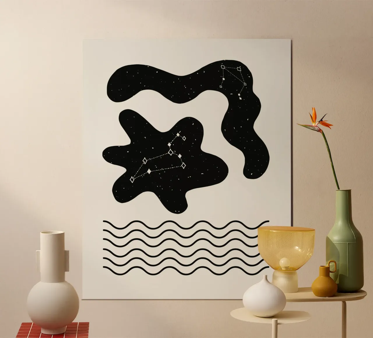Stelle poster con telaio in legno da Little Dean