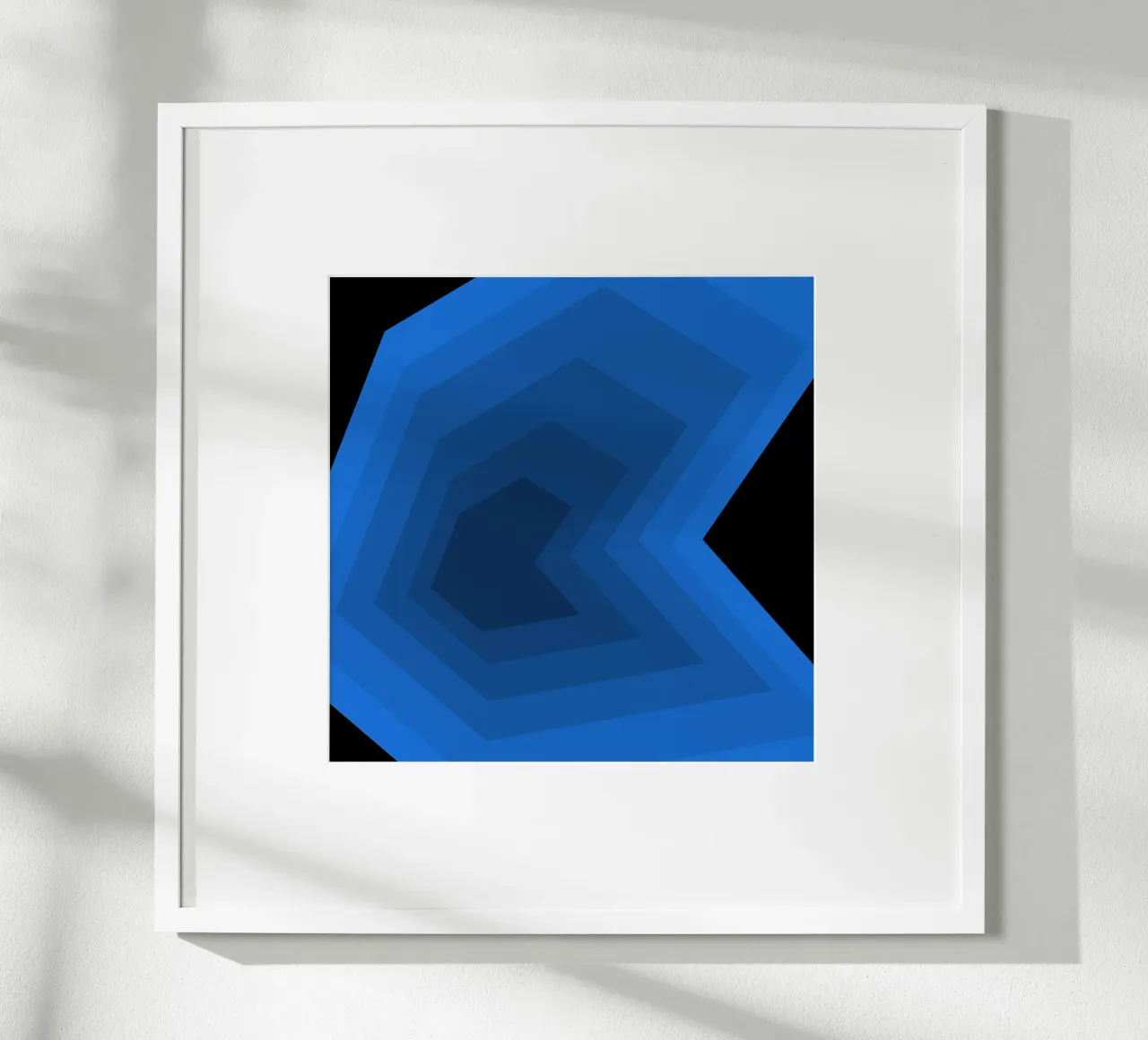 Prospettiva blu poster con telaio in legno da Little Dean