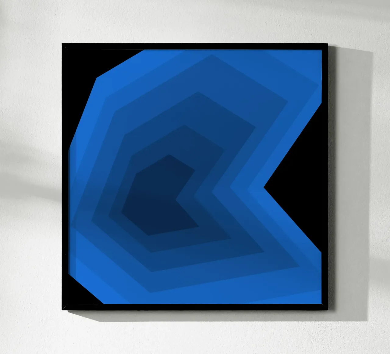 Prospettiva blu poster con telaio in legno da Little Dean