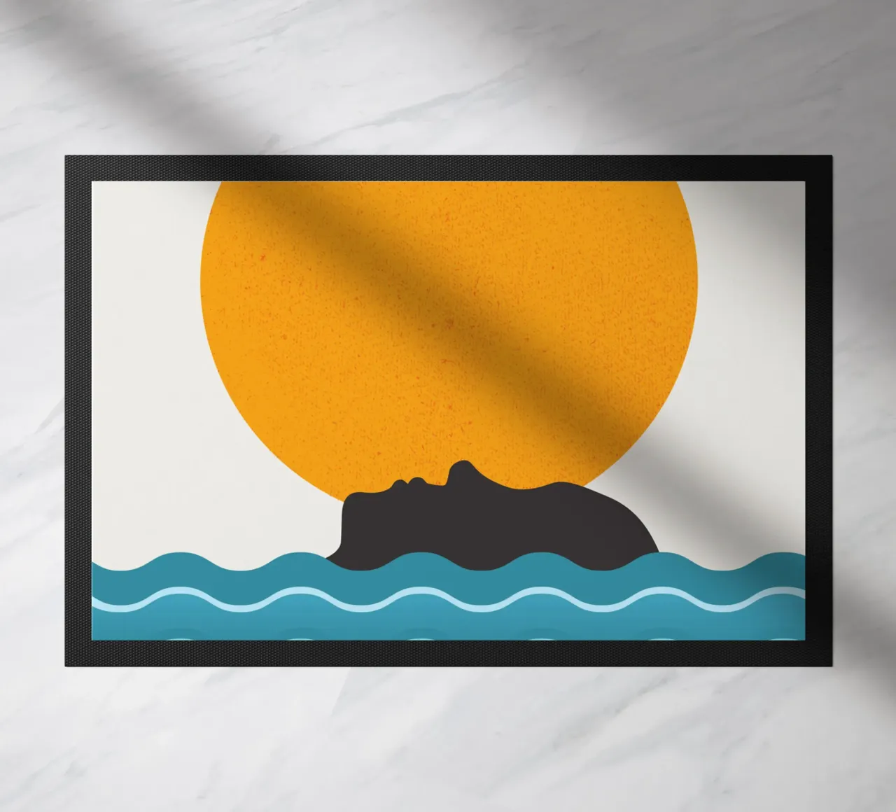 Sun bathing doormat by Little Dean