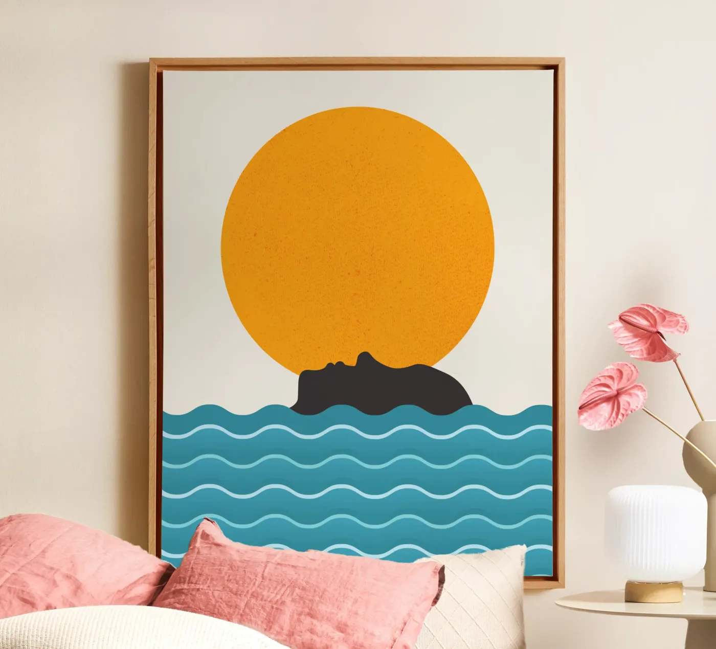 Zwemmen in de zon canvas van Little Dean