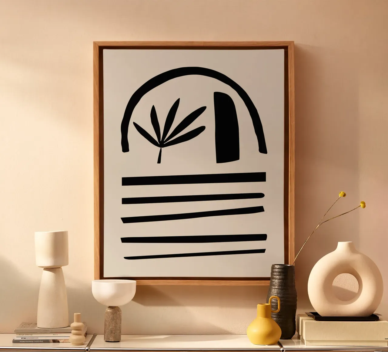 Sand and beach canvas with Floater frame by Little Dean