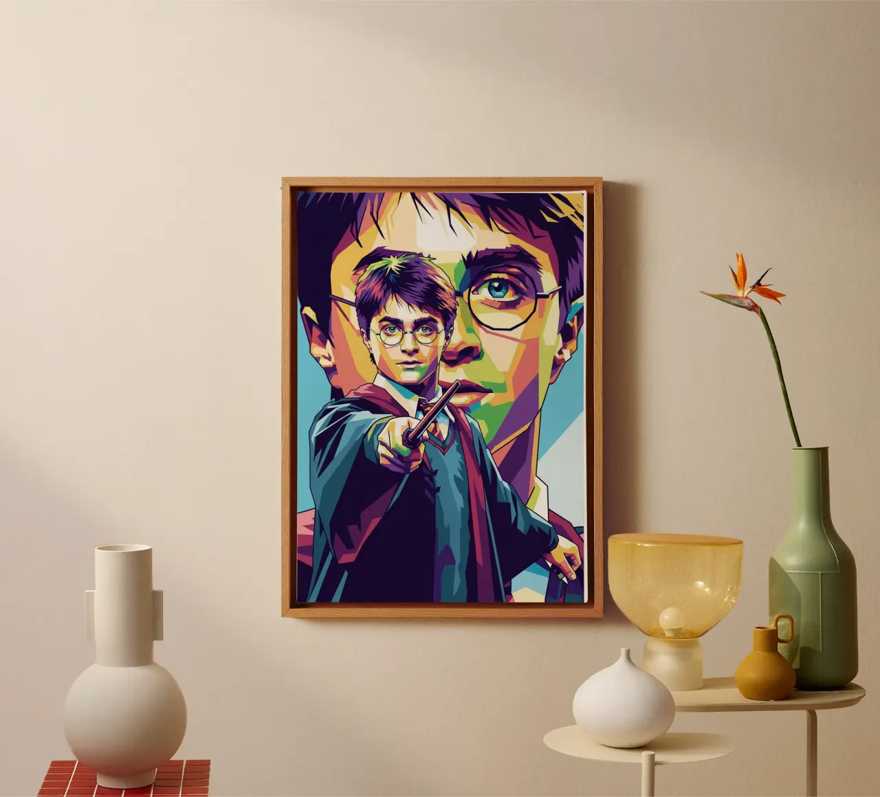 Harry Potter - Daniel Radcliffe pop-art #1 canvas met Baklijst van Hantamrata