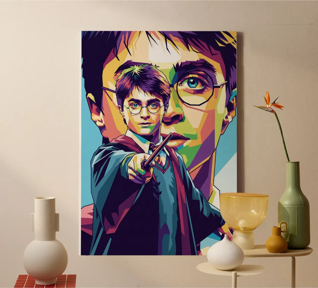 Harry Potter - Daniel Radcliffe pop-art #1 canvas met Baklijst van Hantamrata