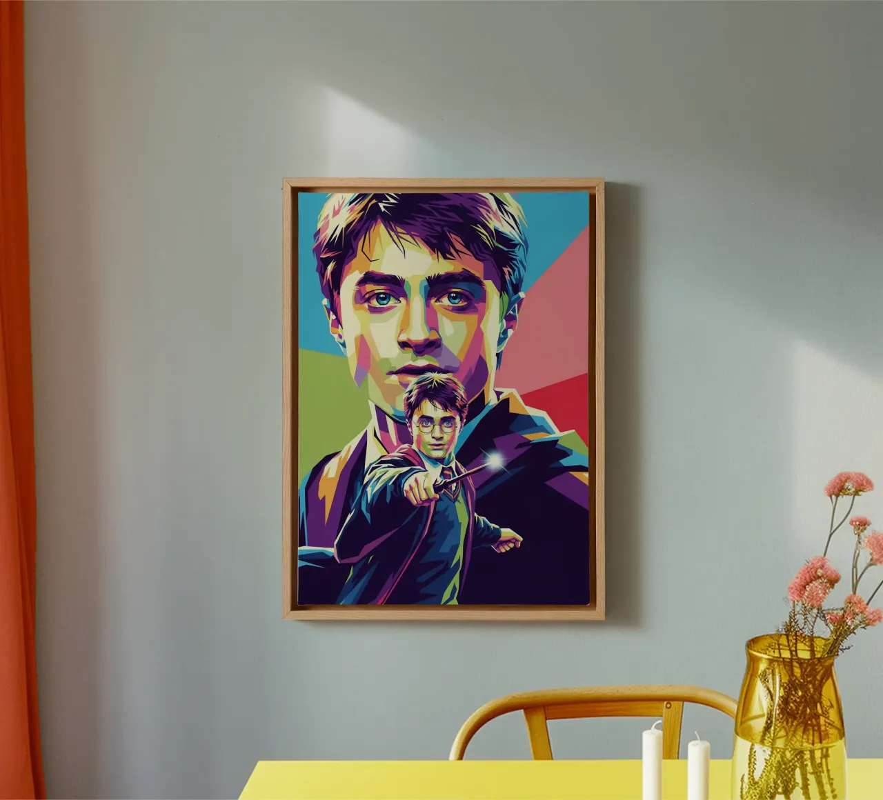 Harry Potter - Daniel Radcliffe pop-art #3 canvas met Baklijst van Hantamrata