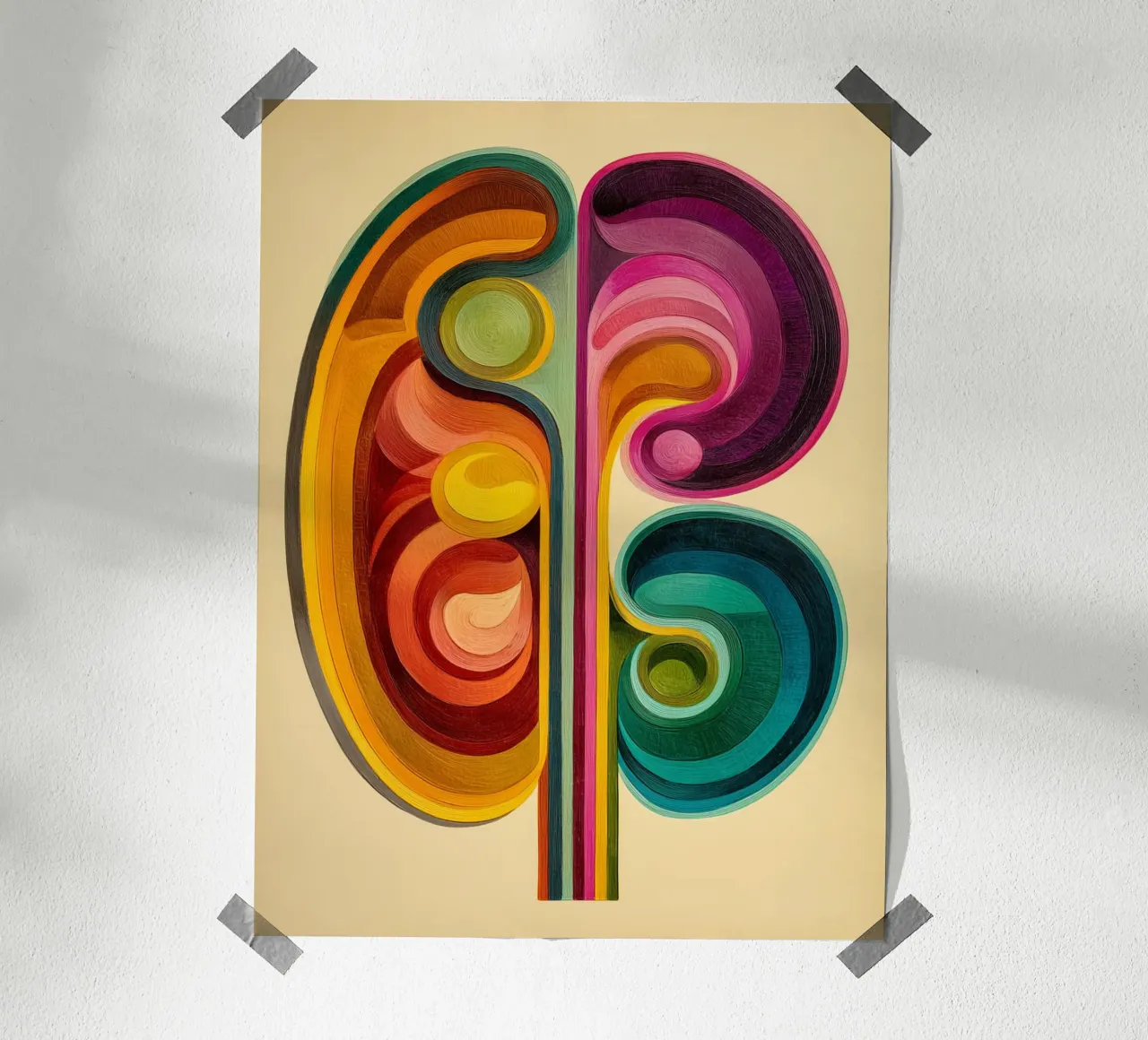 Vortice organico vintage poster da Carinaprint
