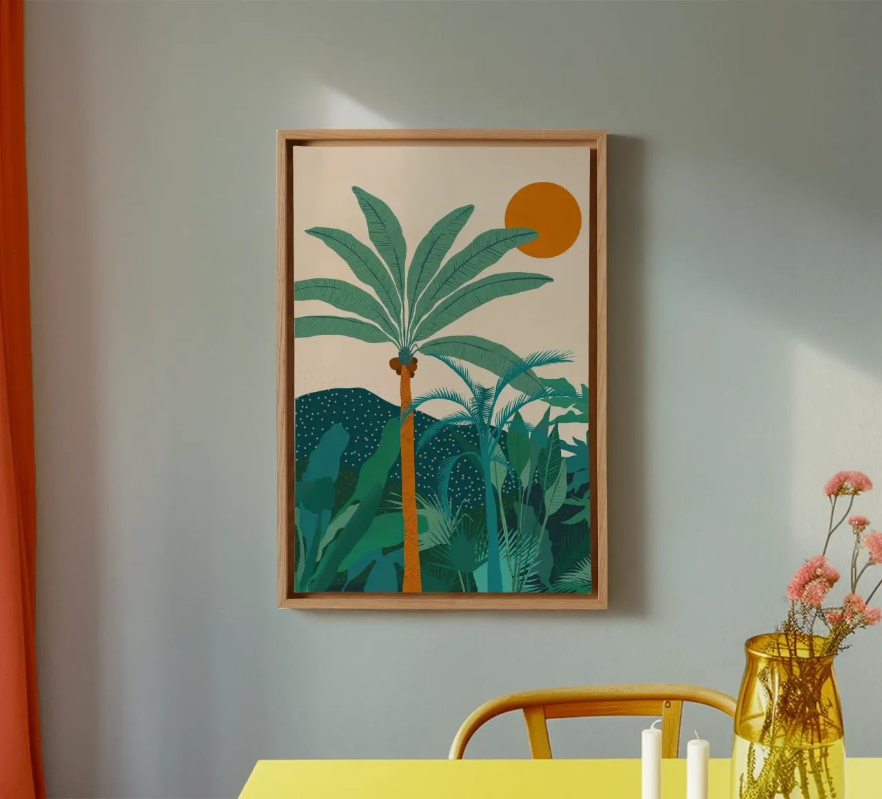 Palm Vibes canvas met Baklijst van kimtoth sandra