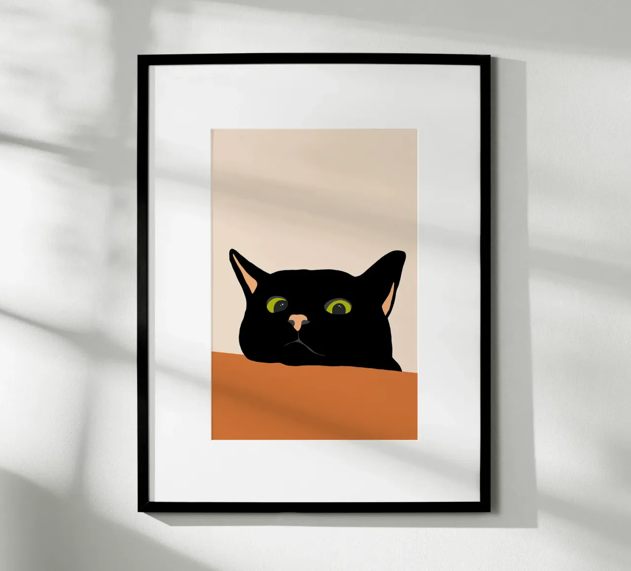 The Curious Cat poster con telaio in alluminio da kimtoth sandra