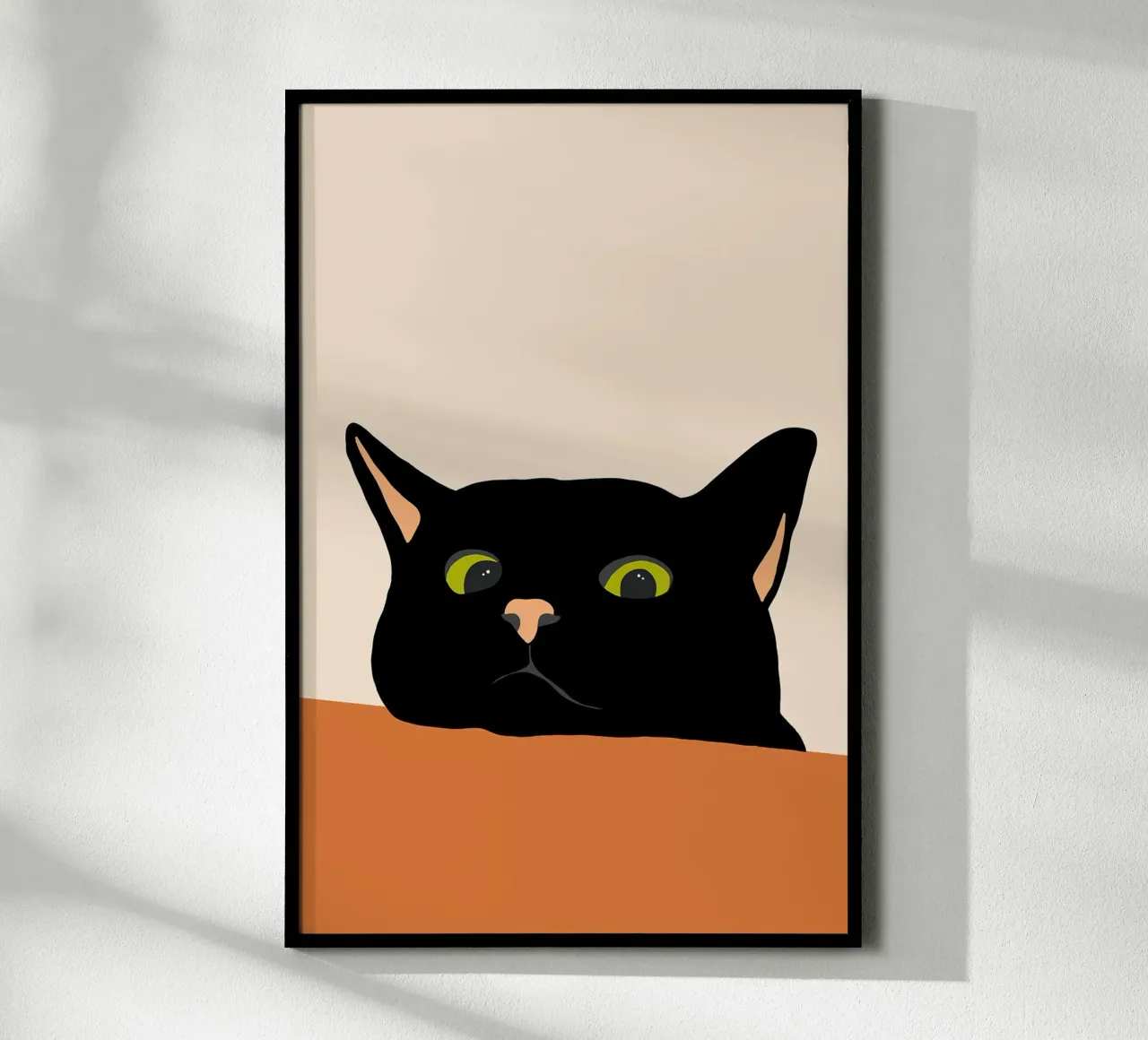 The Curious Cat poster con telaio in alluminio da kimtoth sandra