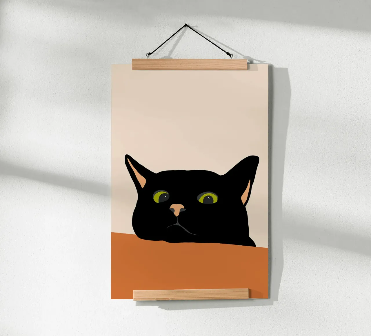The Curious Cat poster con telaio in alluminio da kimtoth sandra
