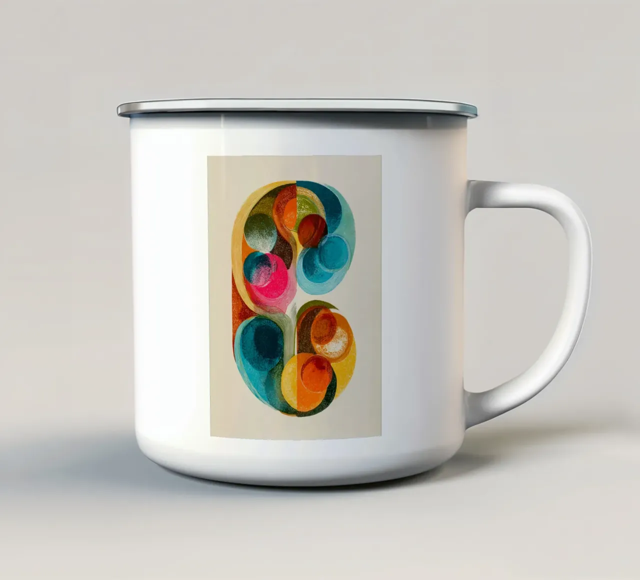 Linee di cerchio surreali tazza in smalto da Carinaprint