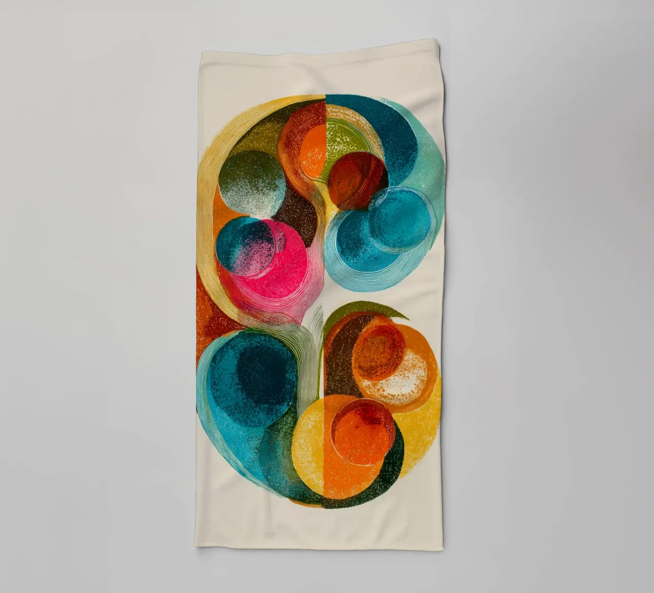 Surreal circle lines towel by Carinaprint