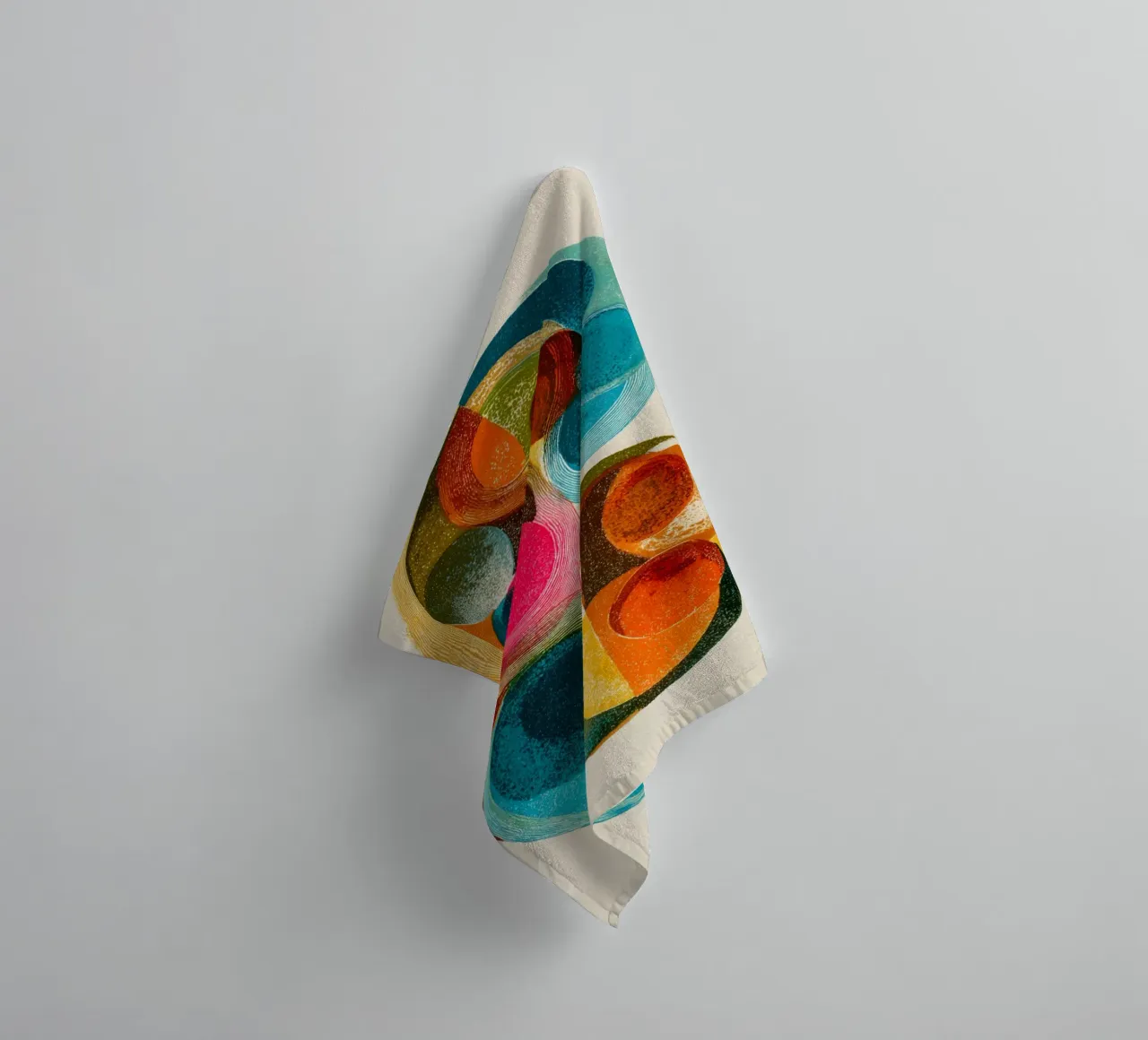 Surreal circle lines towel by Carinaprint