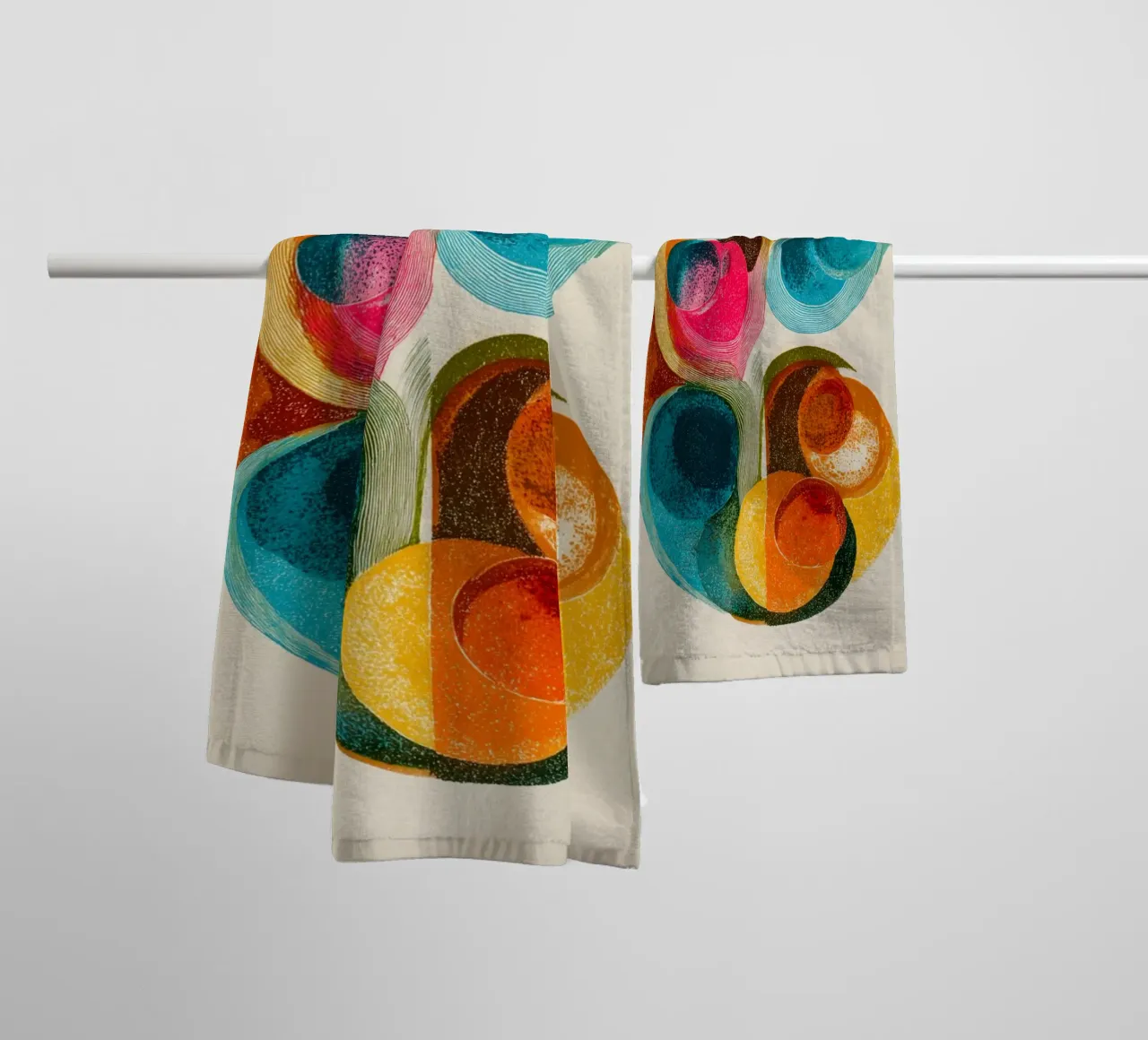 Surreal circle lines towel by Carinaprint