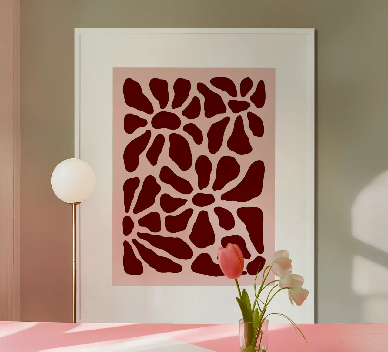 Motivo floreale astratto in terracotta poster da Liam Johnson