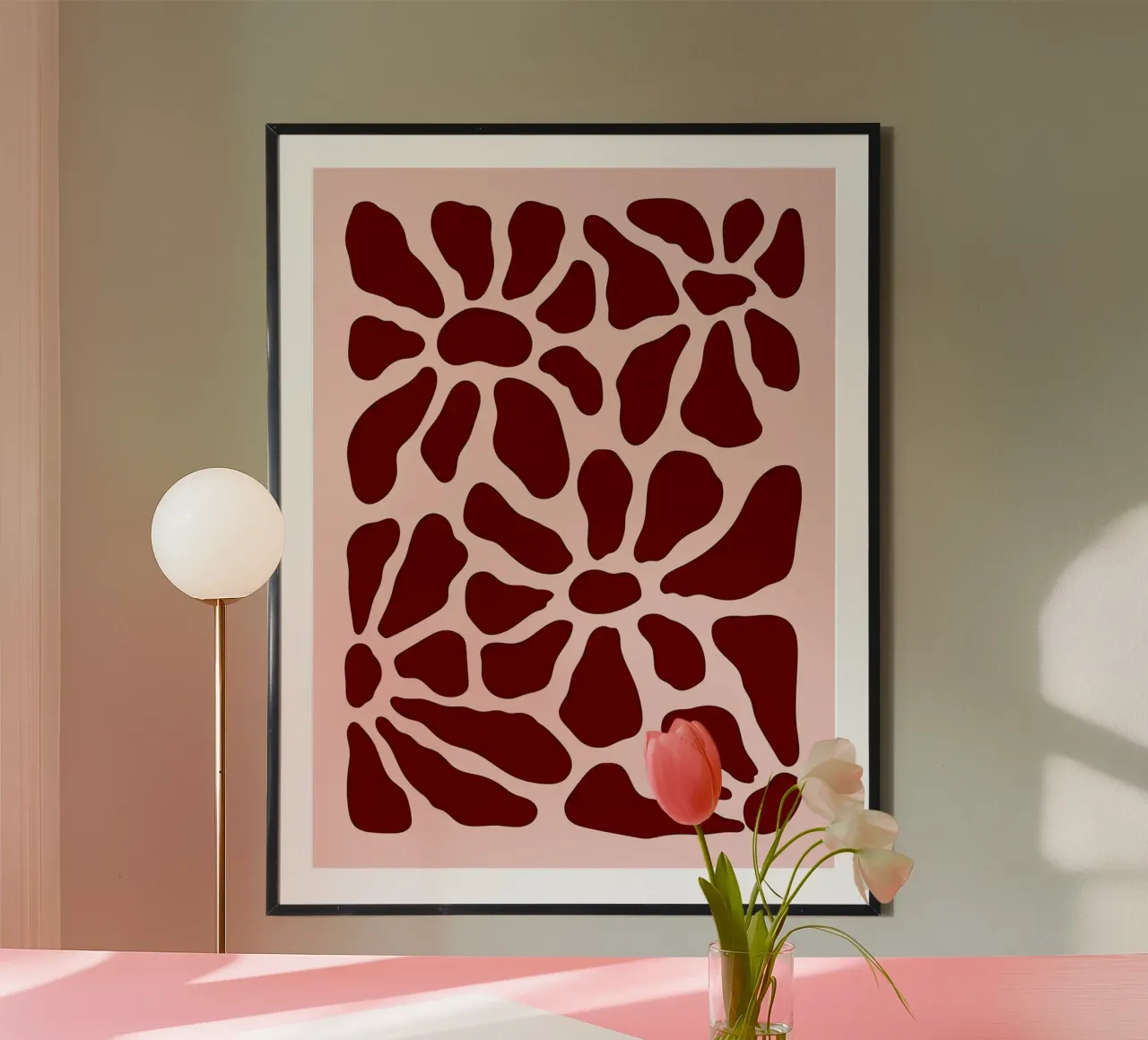 Motivo floreale astratto in terracotta poster da Liam Johnson