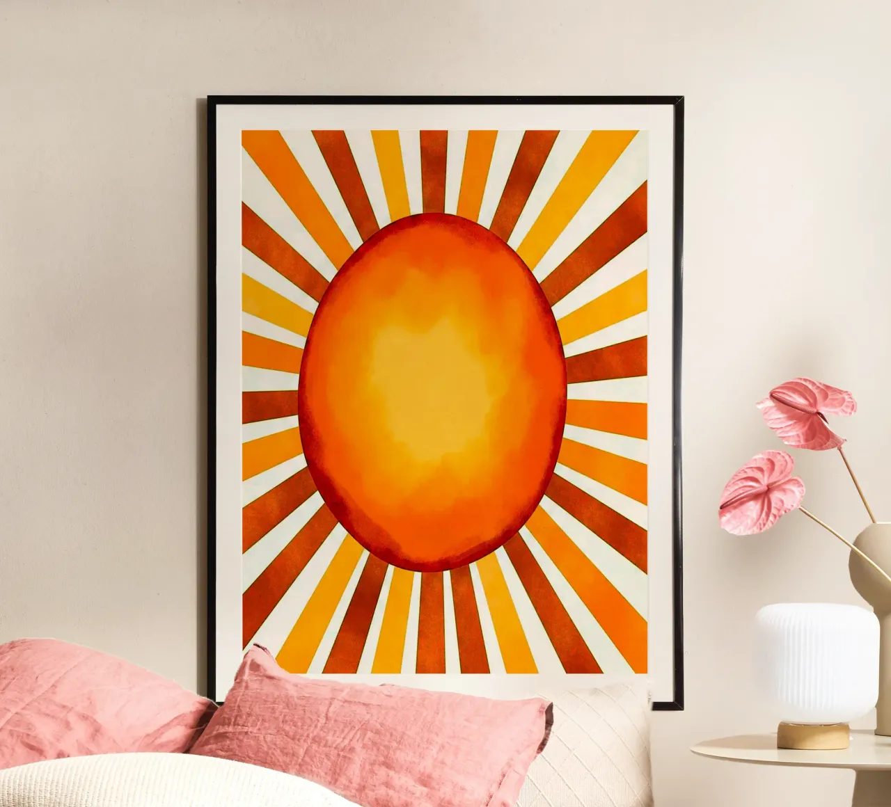 Cerchio giallo Sunburst poster da Liam Johnson