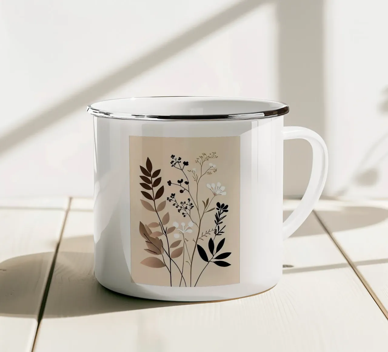 branch leaf tazza in smalto da kichin