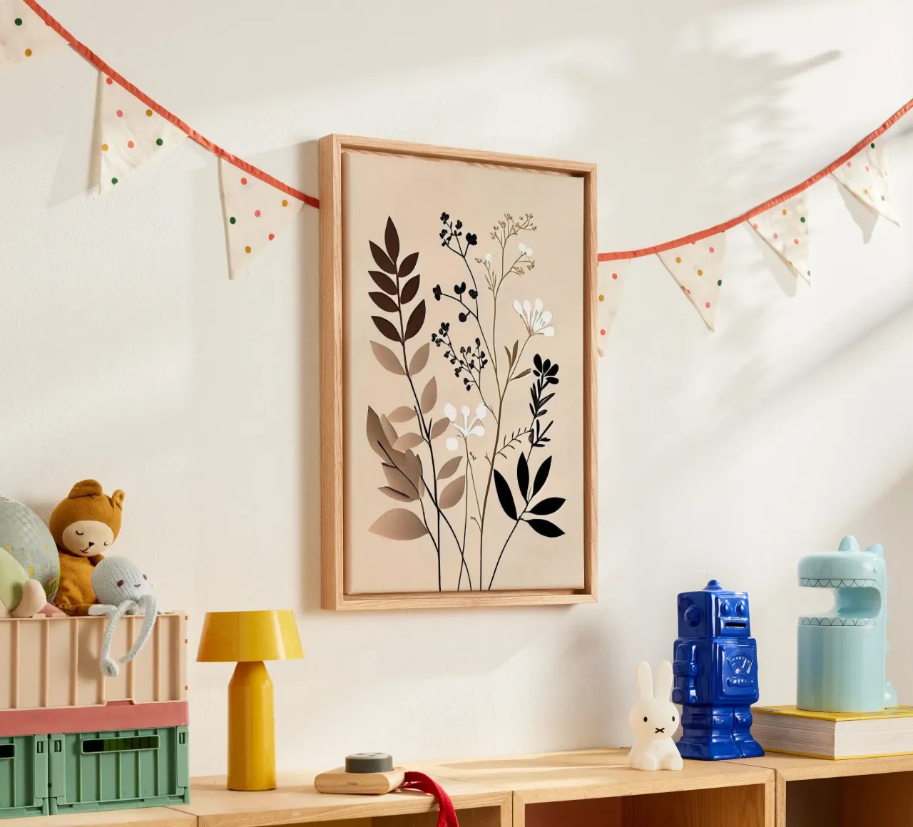 branch leaf canvas met Baklijst van kichin