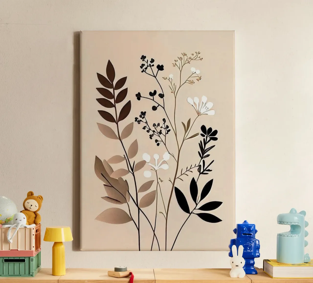 branch leaf canvas met Baklijst van kichin