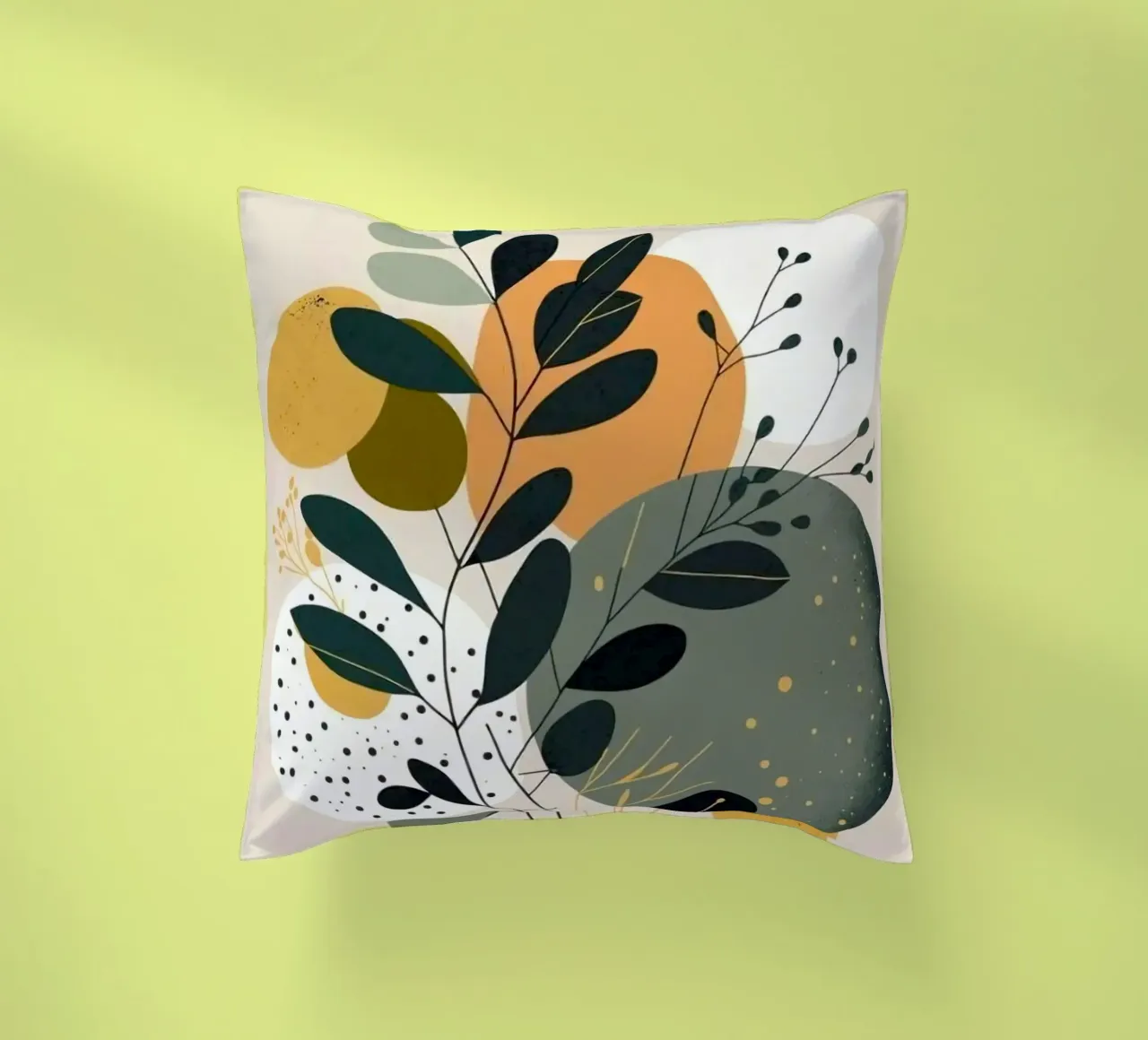 branch leaf circle shape cuscino da carsa
