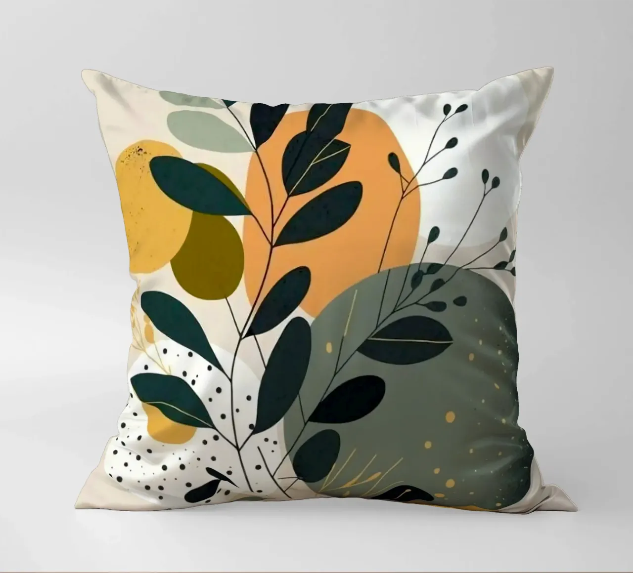 branch leaf circle shape cuscino da carsa
