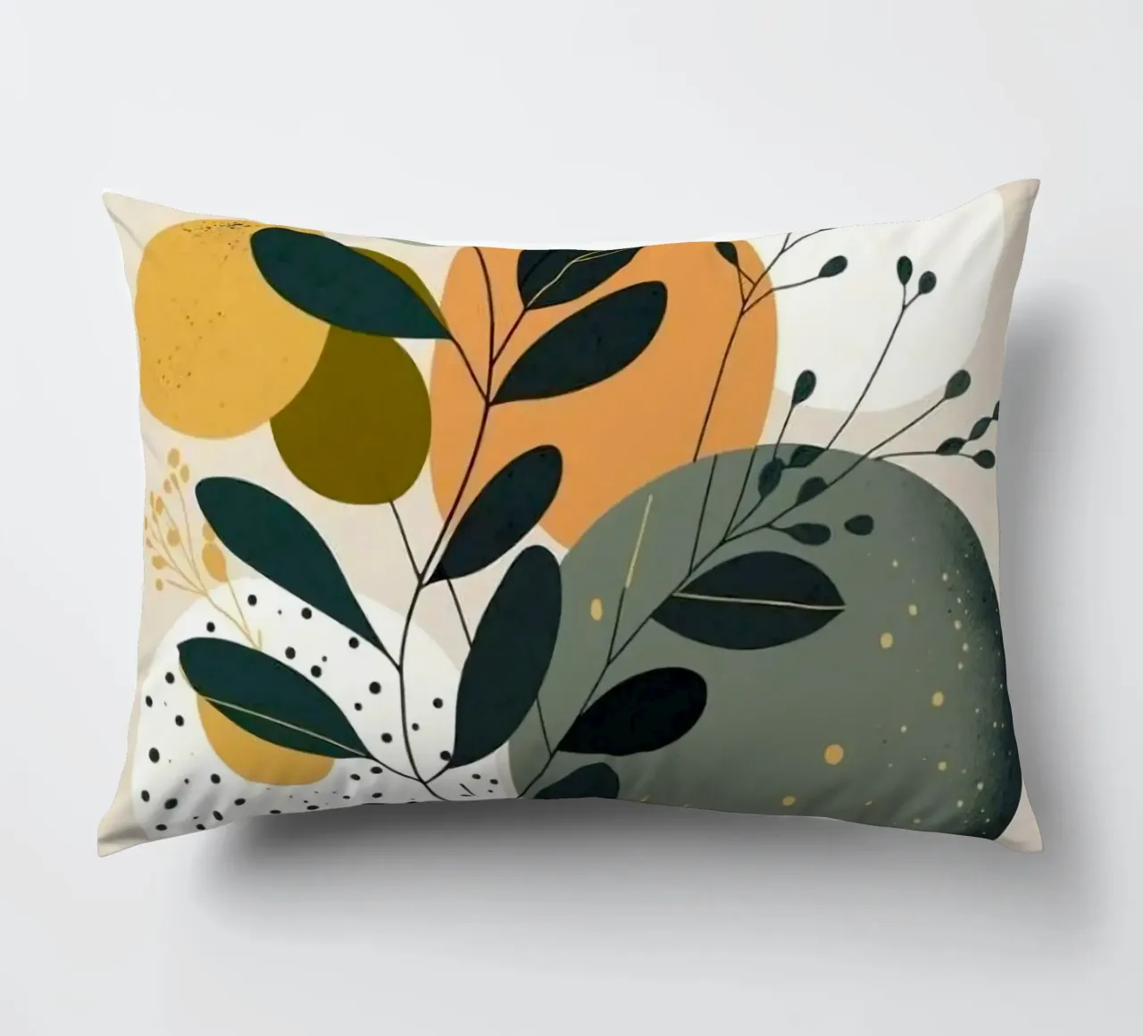 branch leaf circle shape cuscino da carsa