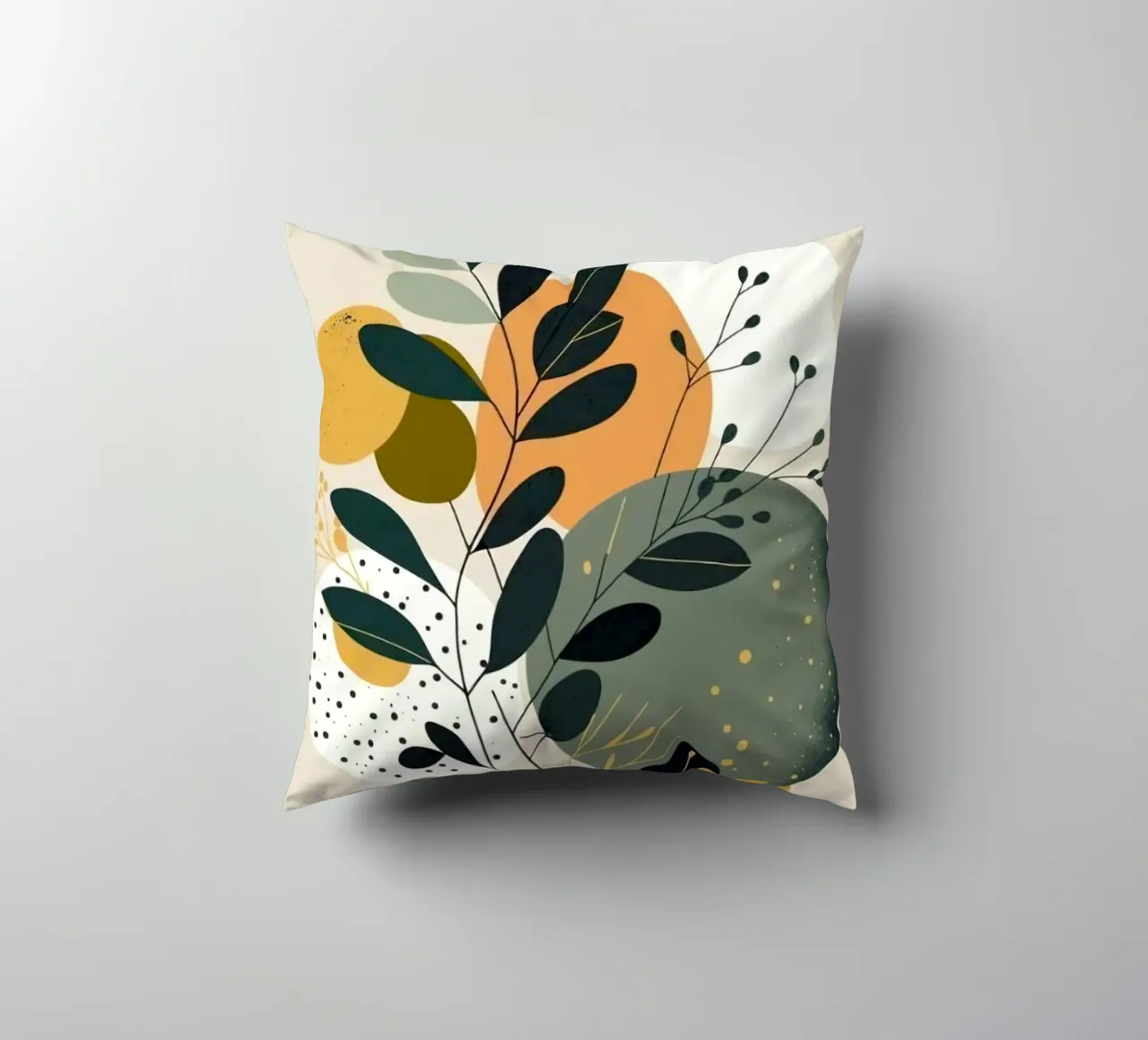 branch leaf circle shape cuscino da carsa